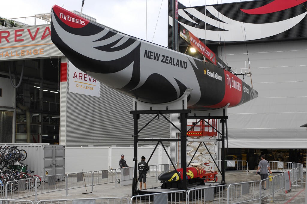 Hull package shot on NZL-84 at Emirates Team NZ Unveiling © Emirates Team New Zealand / Photo Chris Cameron ETNZ 