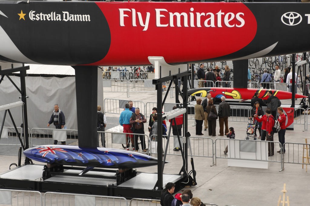 NZ flag graphic on NZL-92 at Emirates Team NZ Unveiling © Emirates Team New Zealand / Photo Chris Cameron ETNZ 