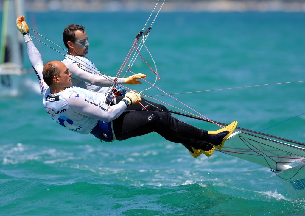 Iker Martinez / Xabier Fernandez (ESP) 
Sailing - 2008 Sail Melbourne 
2008 49er World Championships 
Sorrento Yacht Club 
 photo copyright Jeff Crow/ Sport the Library http://www.sportlibrary.com.au taken at  and featuring the  class