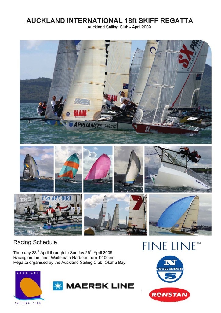 18ft skiffs 2009 ANZAC Regatta Poster photo copyright Event Media taken at  and featuring the  class