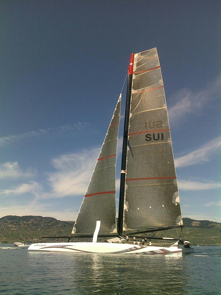 Alinghi 5 first sail on Lake Geneva 20 July 2009 © Alinghi Team www.alinghi.com