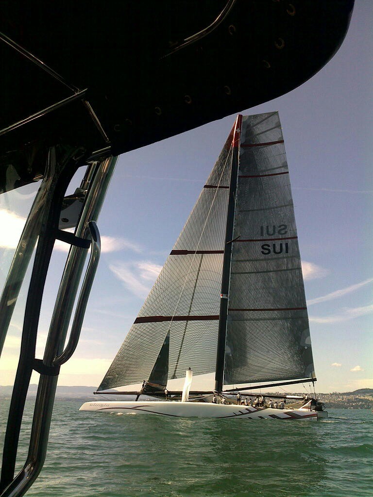 Alinghi 5 first sail on Lake Geneva 20 July 2009 © Alinghi Team www.alinghi.com