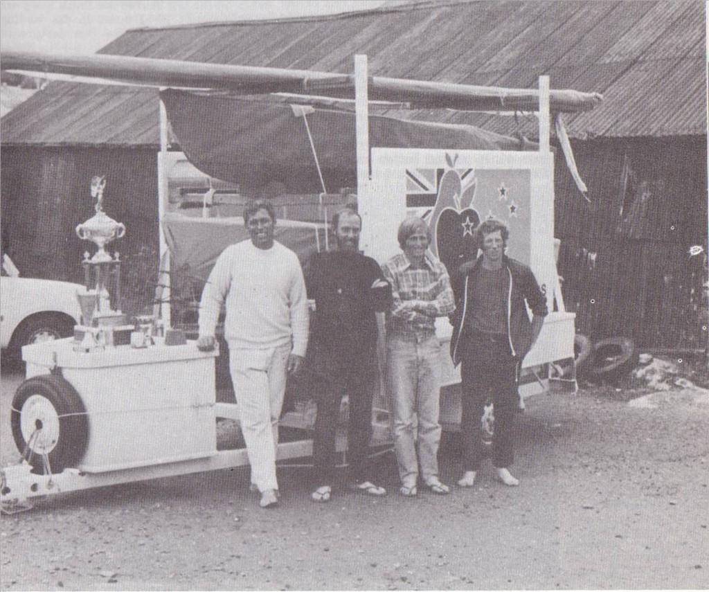 1973 NZ OK Worlds Team oose at falmouth. The sponsorship from New Zealand Apple and Pear Board was a first for New Zealand sailing (in days when sponsorship was banned) and set the scene for others, and ultimately a rule change, along with sponsorship becoming commonplace. photo copyright DB Yachting taken at  and featuring the  class