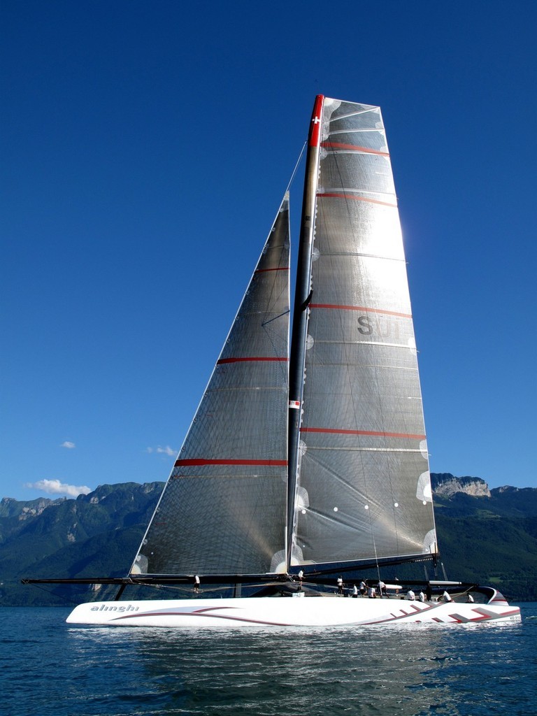 Alinghi 5 upwind sail plan photo copyright Philippe Chaplin taken at  and featuring the  class