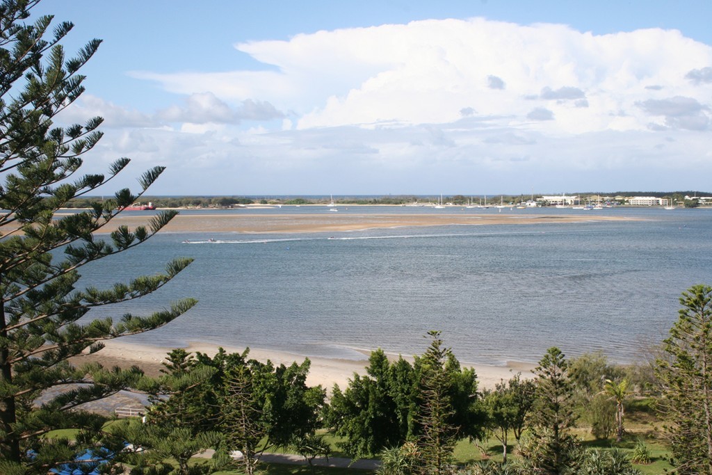 The Broadwater is tidal, going out as much as 20m from shore, where you'll spot dogs and kids roaming the sand shoals. photo copyright Jeni Bone taken at  and featuring the  class