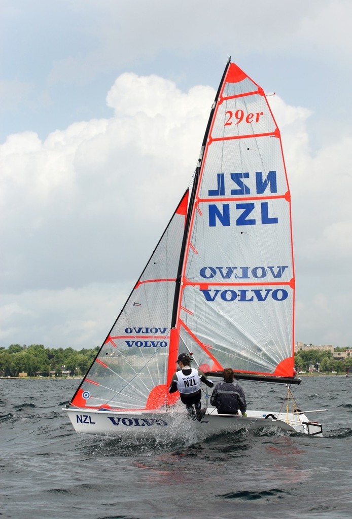 Paul Snow-Hansen and Blair Tuke silver medalists at the 2007 ISAF Youth Worlds in the Boys Doublehanded event. photo copyright onEdition http://www.onEdition.com taken at  and featuring the  class