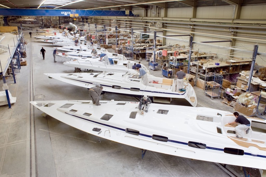 Bavaria Yacht decks being prepared © Bavaria Yachts