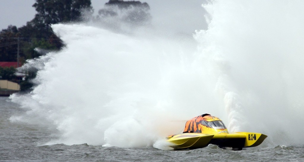 The chequered flag is in sight as Warwick Lupton powers Annihilator into the final turn to ensure the E.C.Griffith Cup is New Zealand-bound. - Griffith Cup photo copyright Phillip Hoskyn taken at  and featuring the  class