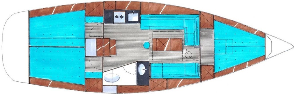 Layout of new Bavaria 35 Cruiser © Bavaria Yachts