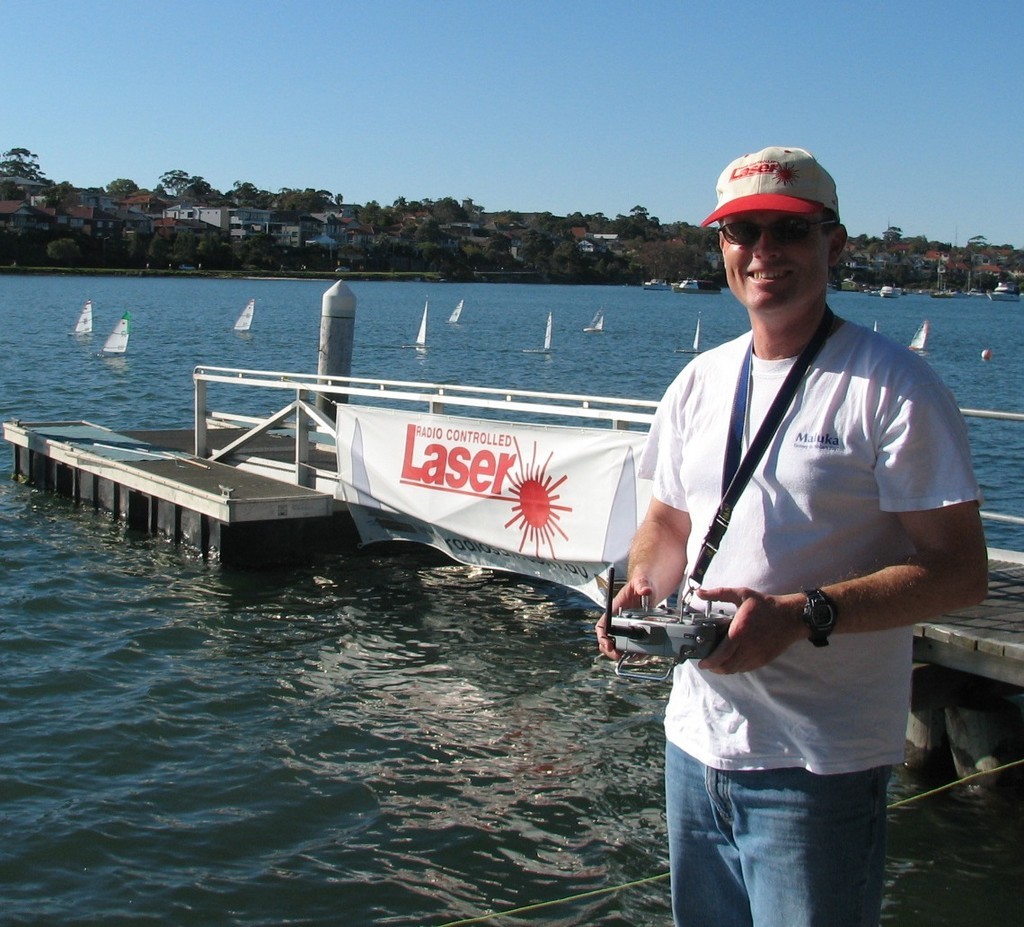 Paul Derwent of Dobroyd RC Lasers led for much of the regatta before losing out by a small marging to club-mate Graham Brown - 2009 RC Laser Australian National Championship photo copyright Cliff Bromiley www.radiosail.com.au http://www.radiosail.com.au taken at  and featuring the  class
