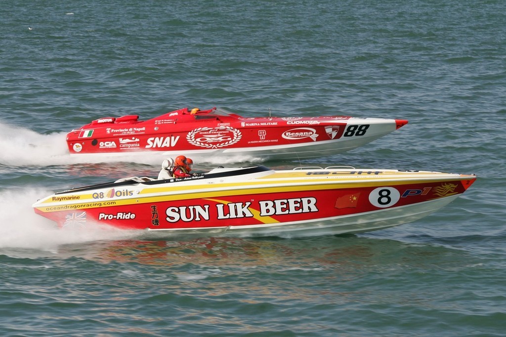 #8, Ocean Dragon Racing, Sun Lik Beer, Chinese. SuperSport Class. Martin Lai, Andreas Chaikiopoulos. Powerboat P1 World Championship. - The UIM Powerboat P1 British Grand Prix of the Sea.Cowes, Isle of Wight, UK photo copyright Powerboat P1 World Championship http://www.powerboatp1.com taken at  and featuring the  class