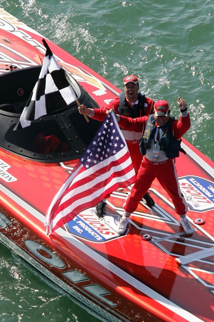 #97, Lucas Oil, Outerlimits SV-40, USA. Joe Sgro, Mike Fiore. Evolution Class, Powerboat P1 World Championship. - The UIM Powerboat P1 British Grand Prix of the Sea.Cowes, Isle of Wight, UK © Powerboat P1 World Championship http://www.powerboatp1.com