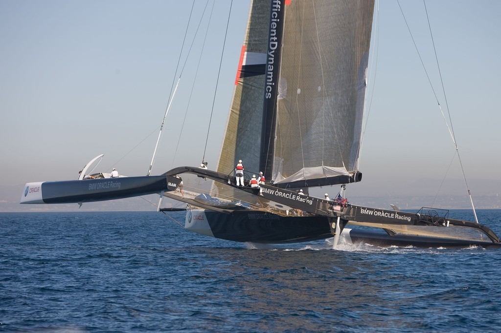 America’s Cup - BMW ORACLE Racing - 90 ft trimaran sea trials - San Diego  © BMW Oracle Racing Photo Gilles Martin-Raget http://www.bmworacleracing.com