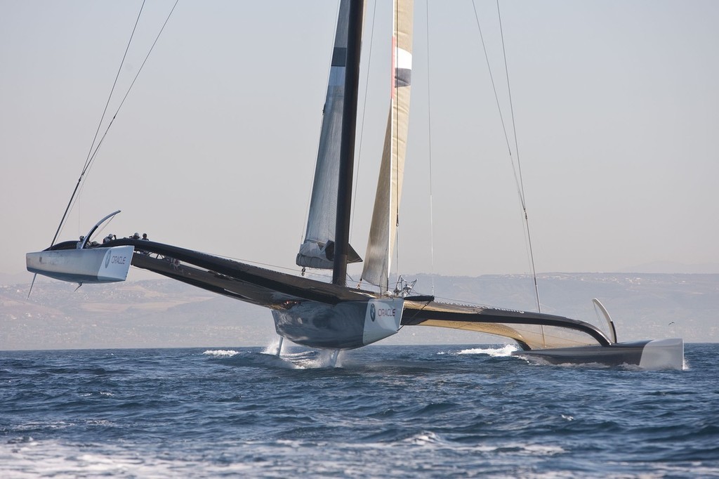 America’s Cup - BMW ORACLE Racing - 90 ft trimaran sea trials - San Diego  © BMW Oracle Racing Photo Gilles Martin-Raget http://www.bmworacleracing.com