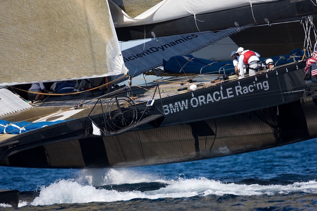 America’s Cup - BMW ORACLE Racing - 90 ft trimaran sea trials - San Diego photo copyright BMW Oracle Racing Photo Gilles Martin-Raget http://www.bmworacleracing.com taken at  and featuring the  class