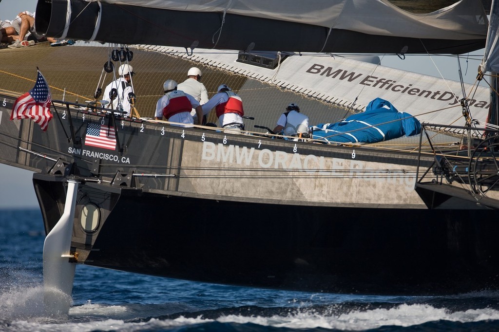 America’s Cup - BMW ORACLE Racing - 90 ft trimaran sea trials - San Diego photo copyright BMW Oracle Racing Photo Gilles Martin-Raget http://www.bmworacleracing.com taken at  and featuring the  class