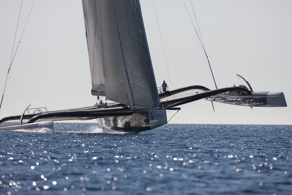 America’s Cup - BMW ORACLE Racing - 90 ft trimaran sea trials - San Diego  © BMW Oracle Racing Photo Gilles Martin-Raget http://www.bmworacleracing.com