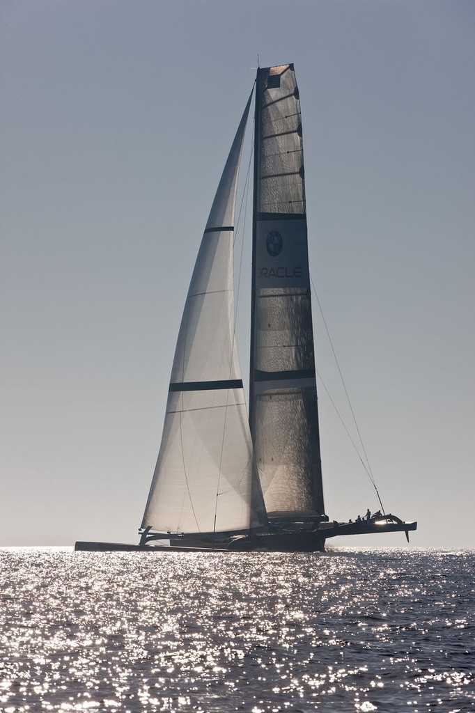 America’s Cup - BMW ORACLE Racing - 90 ft trimaran sea trials - San Diego photo copyright BMW Oracle Racing Photo Gilles Martin-Raget http://www.bmworacleracing.com taken at  and featuring the  class
