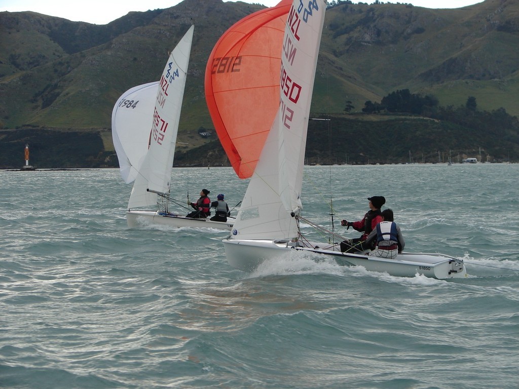 Close racing in the 420 fleet - Youthsail 2009 © Ken Camp