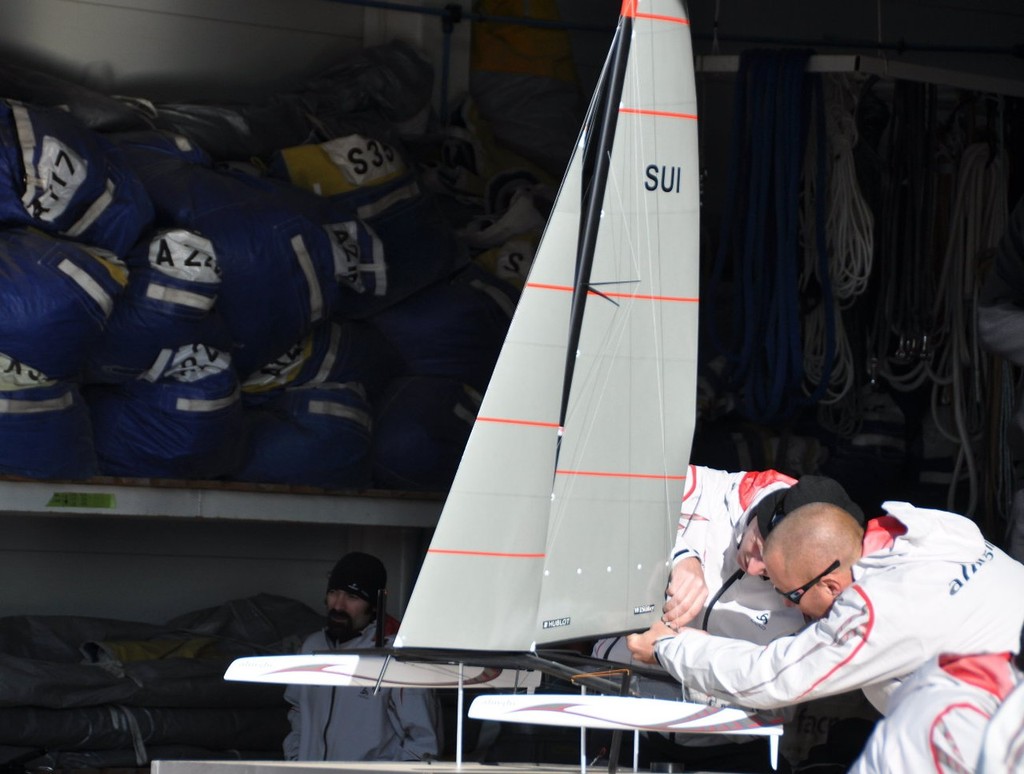 The maintenance team taking care of A5's model. photo copyright Jean Philippe Jobé taken at  and featuring the  class