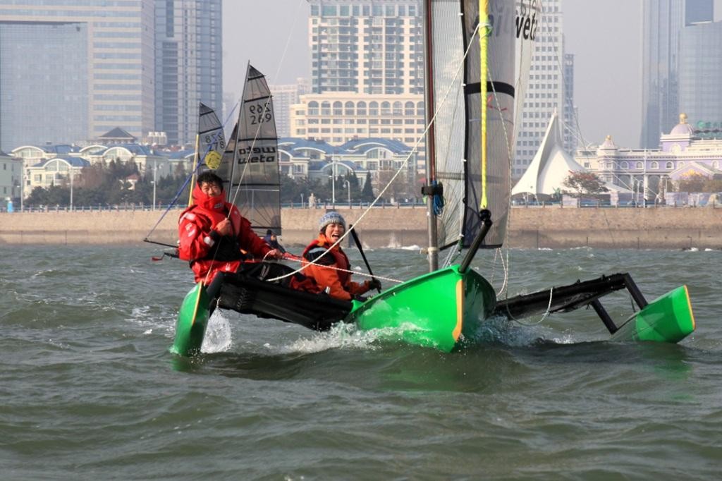 Over 370 Wetas have been built - this one is sailing in Qingdao, China.  © SailWeta Jeppe Mortensen