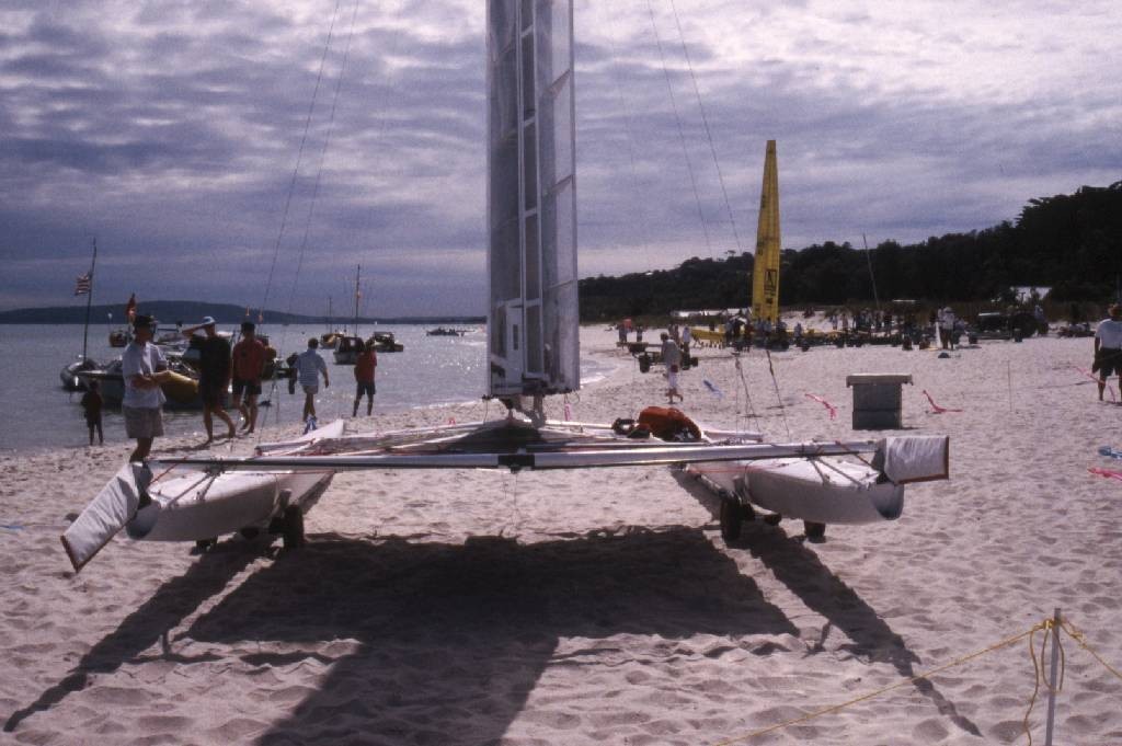 The new Alinghi is expected to lean heavily into the slim lightweight design corner as Cogito, the 1996 Little America&rsquo;s Cup winner photo copyright Richard Gladwell www.photosport.co.nz taken at  and featuring the  class