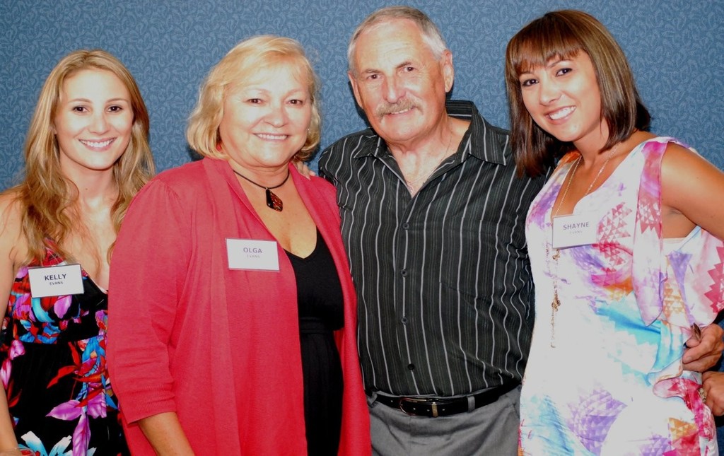 Ken Evans with wife Olga and daughters Kelly (left) and Shayne at the Mercury Marine tribute dinner. - Evans farewell photo copyright Melanie Wilson taken at  and featuring the  class