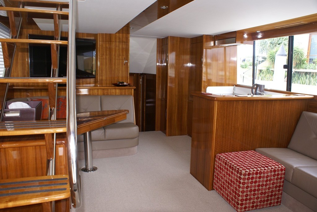 Layout of the saloon board the Ingall Maritimo was also carried out to meet the family’s needs. ’Definitely no lower helm,’ Russell added, ’I’m a flying bridge boat driver.’ © Bob Wonders