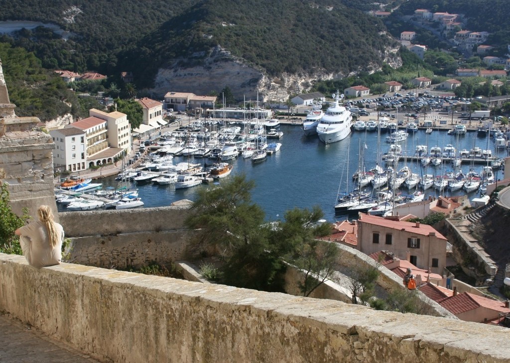 Bonifacio Harbour from the old town - Bonifacio Yacht Rally  © Mariner Boating Holidays http://www.marinerboating.com.au