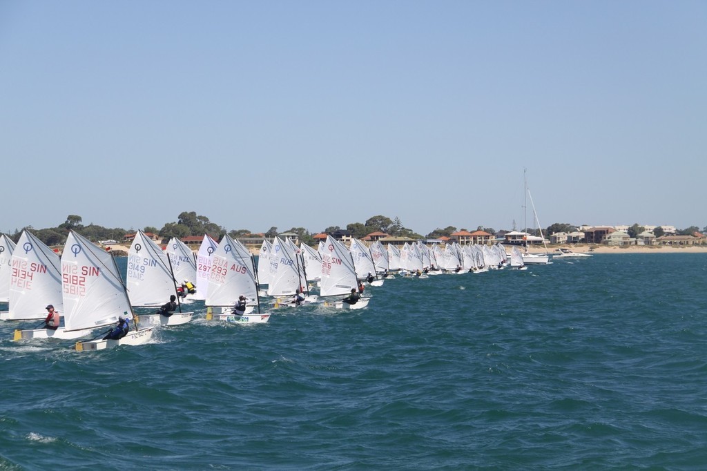 Start from Boat End - Australian Optimist National Championship © Brenda Campbell