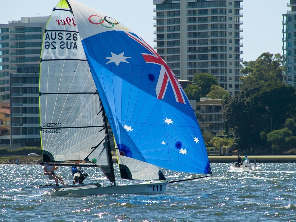 Dave O’Connor in the hunt for Aussie Nationals Victory - 29er and 49er Australian Championships 2009 © Peter Kovesi
