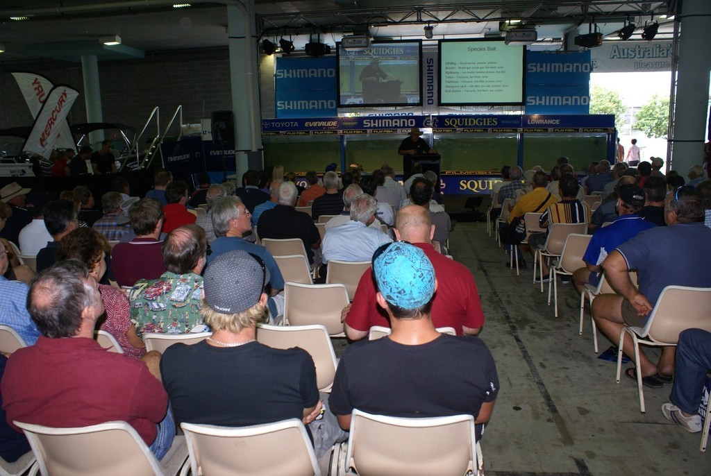 The Shimano fishing clinics played to standing room only audiences throughout the Tinnie and Tackle Show.  © Bob Wonders