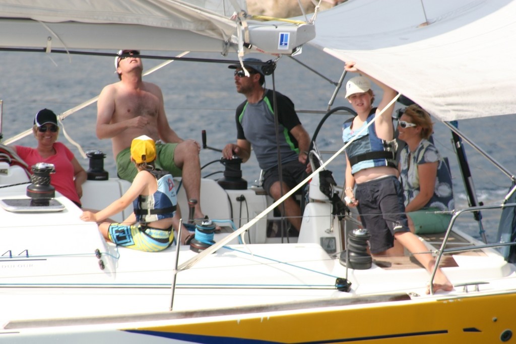 Team Corsica - competition winners with their young family - Croatia Yacht Rally 2009 photo copyright Maggie Joyce - Mariner Boating Holidays http://www.marinerboating.com.au taken at  and featuring the  class