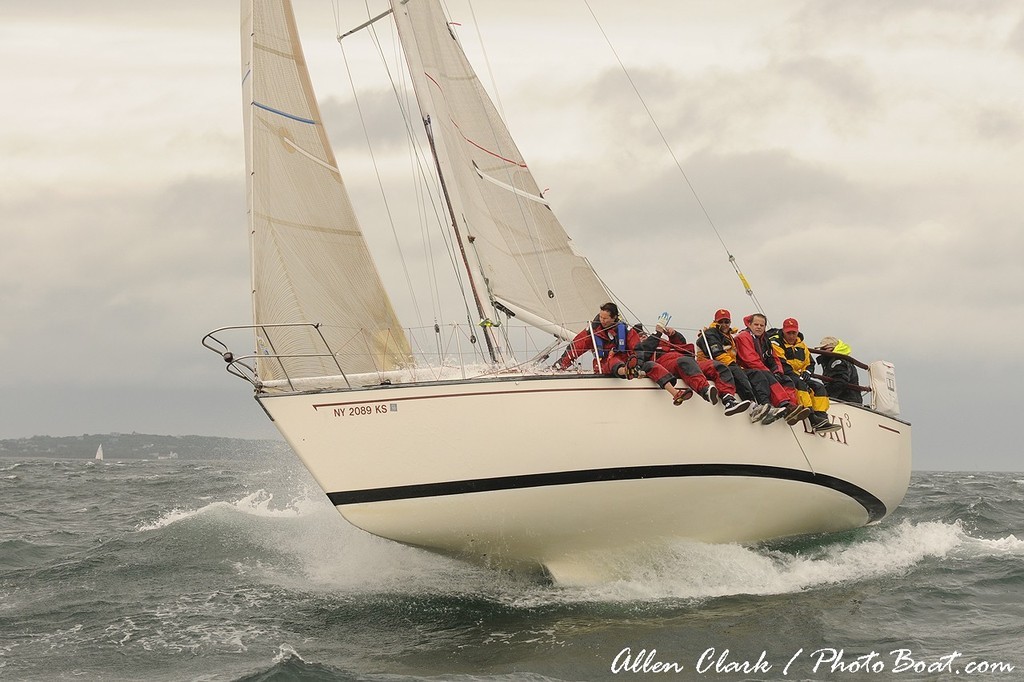 Loki 3 shows us her keel - Block Island Race Week photo copyright Allen Clark http://www.photoboat.com taken at  and featuring the  class