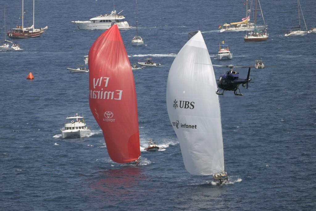 Ellison: ’Our goal is to have an open design rule where all of the teams collaborate on the Class Rule and get back to the great racing we had in the last Cup and get rid of this one-sided Protocol.’ © BMW Oracle Racing Photo Gilles Martin-Raget http://www.bmworacleracing.com