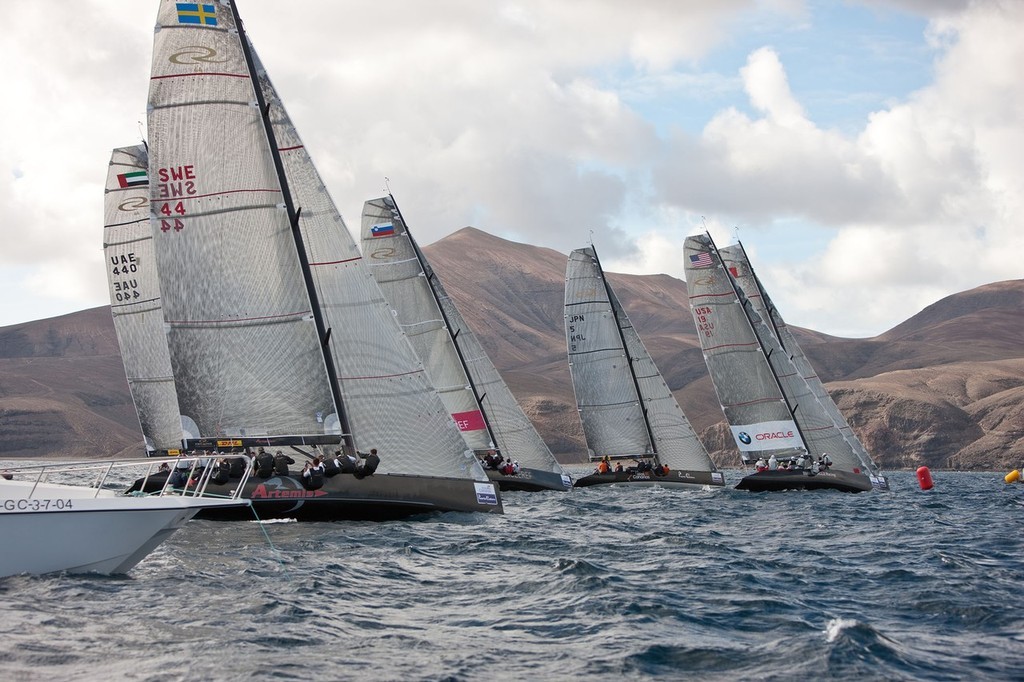 RC44’s preparing for the RC 44 Gold Cup, Puerto Calero  © BMW Oracle Racing Photo Gilles Martin-Raget http://www.bmworacleracing.com