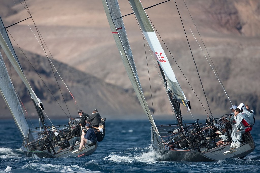 RC44’s preparing for the RC 44 Gold Cup, Puerto Calero  © BMW Oracle Racing Photo Gilles Martin-Raget http://www.bmworacleracing.com