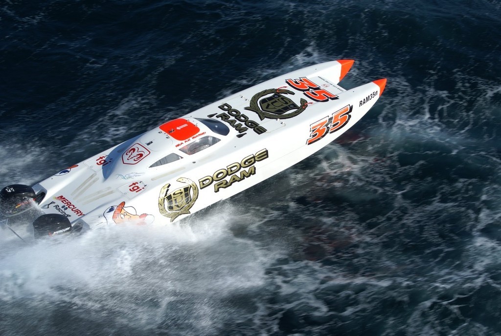 ’SUV Dodge Ram’, Matt Humphrey and Simon Isherwood in the cockpit, lead the Superboat Outboard class after performing consistently through the series. - Newcastle offshore © Andrew Gricks http://www.andrewgricksphotography.com