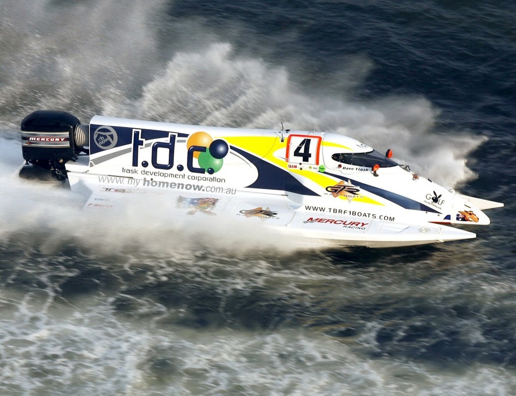 David Trask of Australia of the Trask Brothers Racing team during the UIM F1 Powerboat Grand Prix of Sharjah, Khalid Lagoon, UAE.  © Paul Lakatos - Ideas Marketing