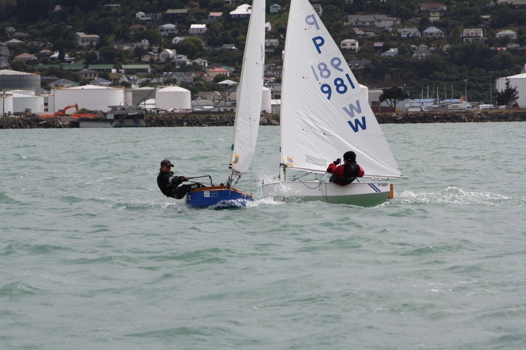 Wiliam Eastman and Isaac McHardie cross tacks - Davie Norris Boatbuilders 2010 Tanner Cup Regatta photo copyright Sutter Schumacher taken at  and featuring the  class