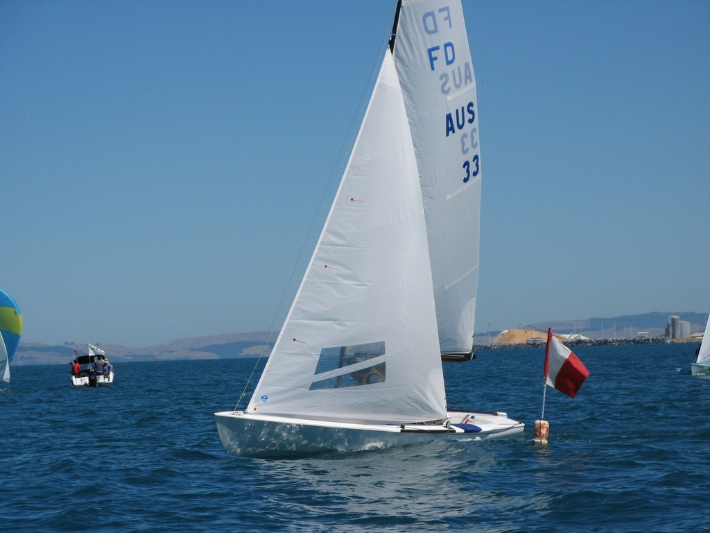 Ian McCrossin and James Cook (AUS 33) hold 2nd place overall - 2008 Flying Dutchman Worlds, Napier photo copyright Kevin Hayton taken at  and featuring the  class