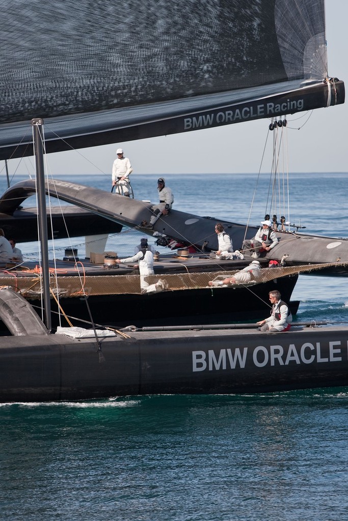 13/10/2009 - San Diego (USA, CA) - 33rd America's Cup - BMW ORACLE Racing - BOR 90 modifications***13/10/2009 - San Diego (USA, CA) - 33rd America's Cup - BMW ORACLE Racing - BOR 90 modifications photo copyright BMW Oracle Racing Photo Gilles Martin-Raget http://www.bmworacleracing.com taken at  and featuring the  class