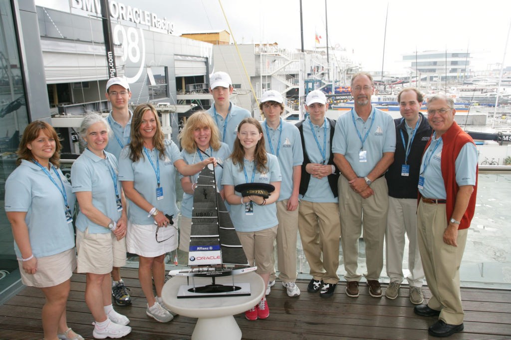 Deer Isle visits BMW Oracle Racing during the Louis Vuitton Cup © BMW Oracle Racing Photo Gilles Martin-Raget http://www.bmworacleracing.com