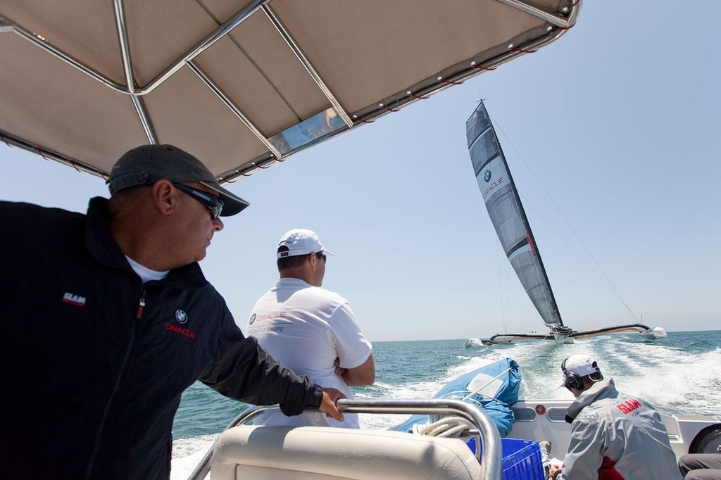 BMW ORACLE Racing - 90 ft Trimaran testings © BMW Oracle Racing Photo Gilles Martin-Raget http://www.bmworacleracing.com