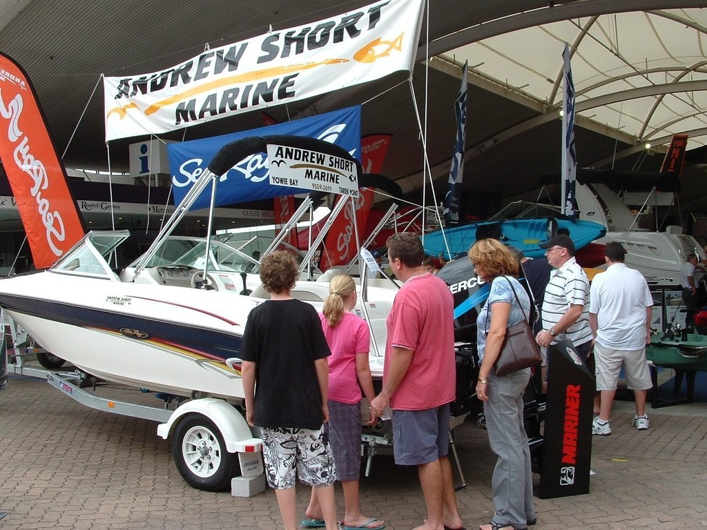 Andrew Short Marine Services is a regular exhibitor at BIA of NSW boat shows. Here, the company’s display at a recent Rosehill Gardens exhibition attracts plenty of interest from show visitors. © Powerboat-World.com http://www.powerboat-world.com
