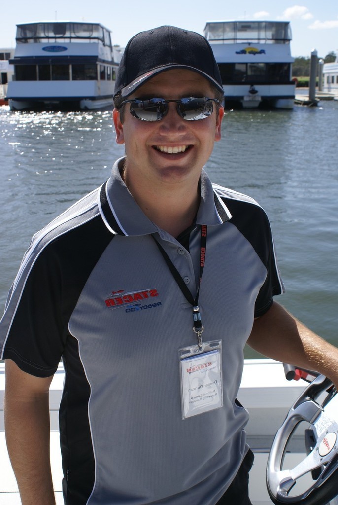 Damien Duncan, Telwater’s livewire sales and marketing director, was the perfect host at the Stacer launch. © SW