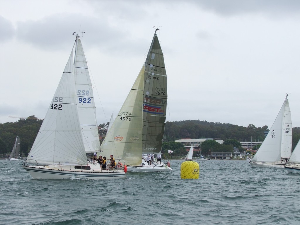 Cruising boats - both keel yachts and trailer sailers - mix it with racers at the start of the 2008 Heaven Can Wait charity yacht race. © Greg Dickins