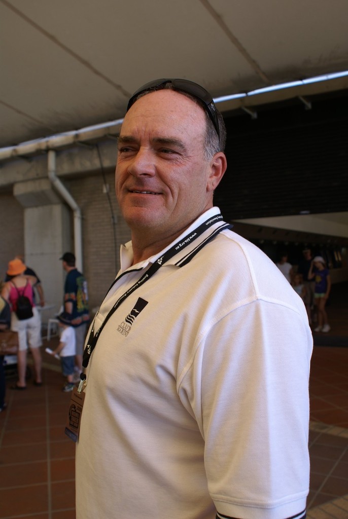 TR Marine’s Ian Tricker. Admits business has been slow, but delighted with Rosehill attendance and confident of his firm’s future. - Rosehill show © Bob Wonders