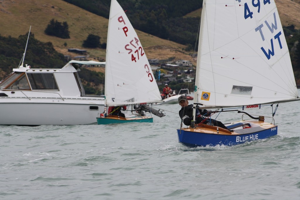 Waikato/Thames' Isaac McHardie crosses the finish line - Davie Norris Boatbuilders 2010 Tanner Cup Regatta photo copyright Sutter Schumacher taken at  and featuring the  class