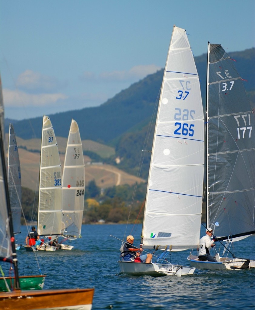 Lance O'Connell 265 sailing with his mates in lights airs on day one. photo: www.jamesmoorephotography.co.nz - 3.7 National Contest photo copyright James Moore taken at  and featuring the  class